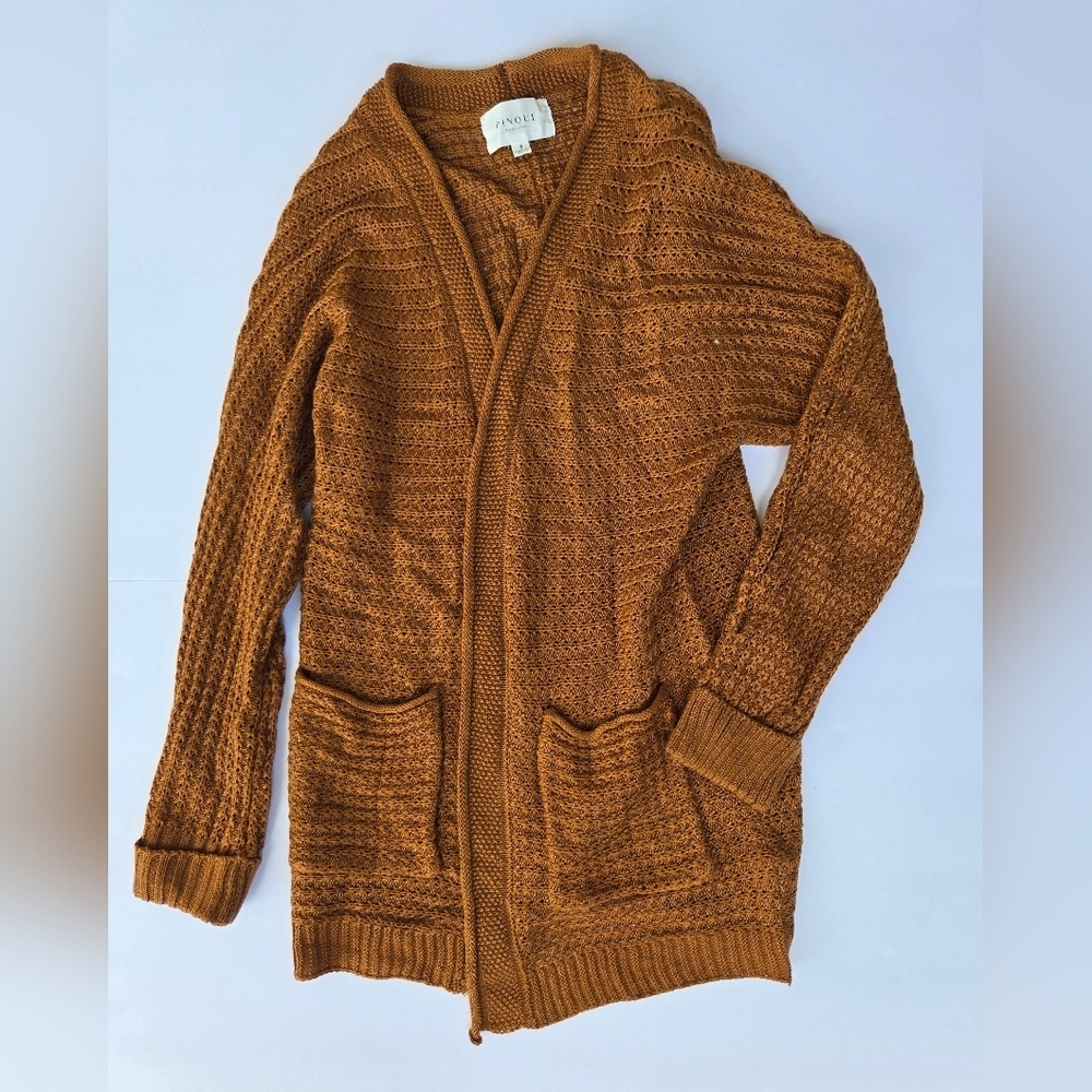 NWOT Pinque  Brown Cardigan Sweater- Size S - 58% Cotton